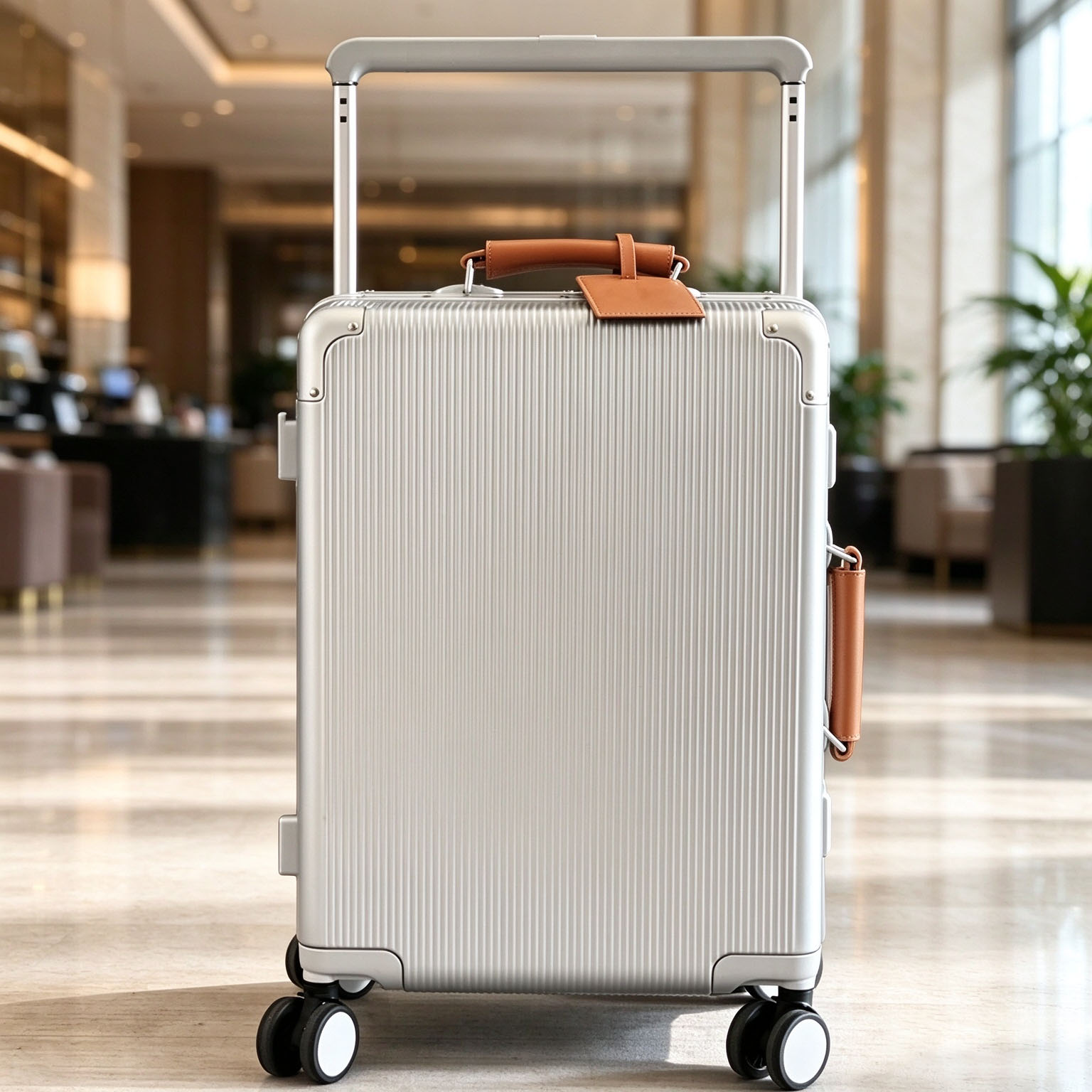 Aluminum Frame Carry On Luggage - High-Quality PC Wide-Handle Luggage, 20-inch Carry-On
