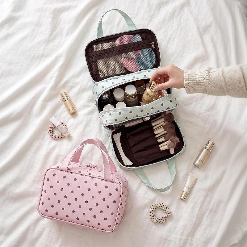 Cosmetic Bags - Polka Dot Cosmetic Bag Waterproof PU