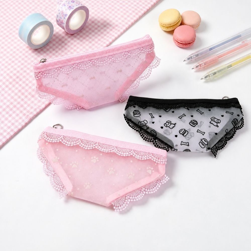Cute Lace Mesh Storage Pouch B - đánh giá và giá Cosmetic Bags