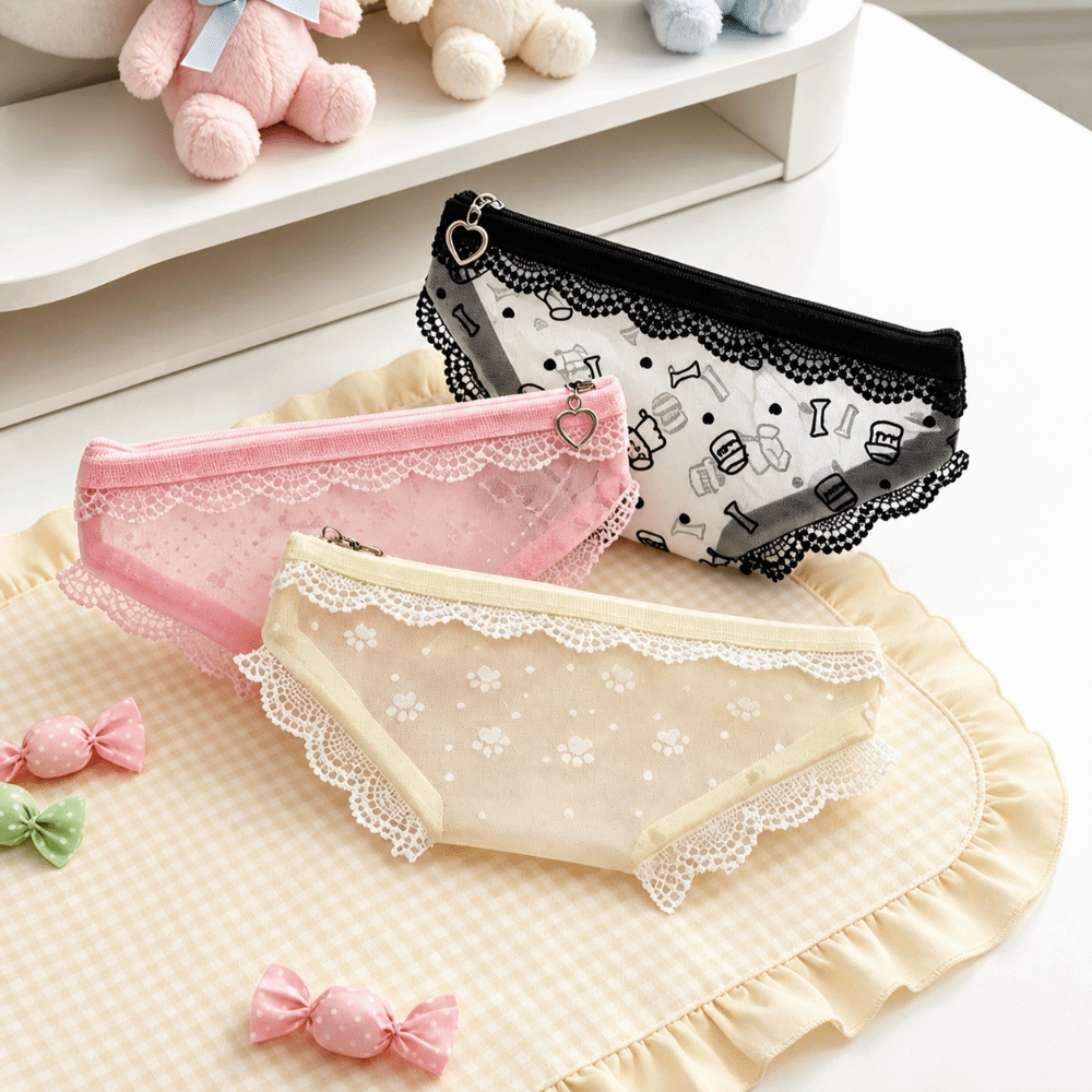 Cute Lace Mesh Storage Pouch B - đánh giá và giá Cosmetic Bags