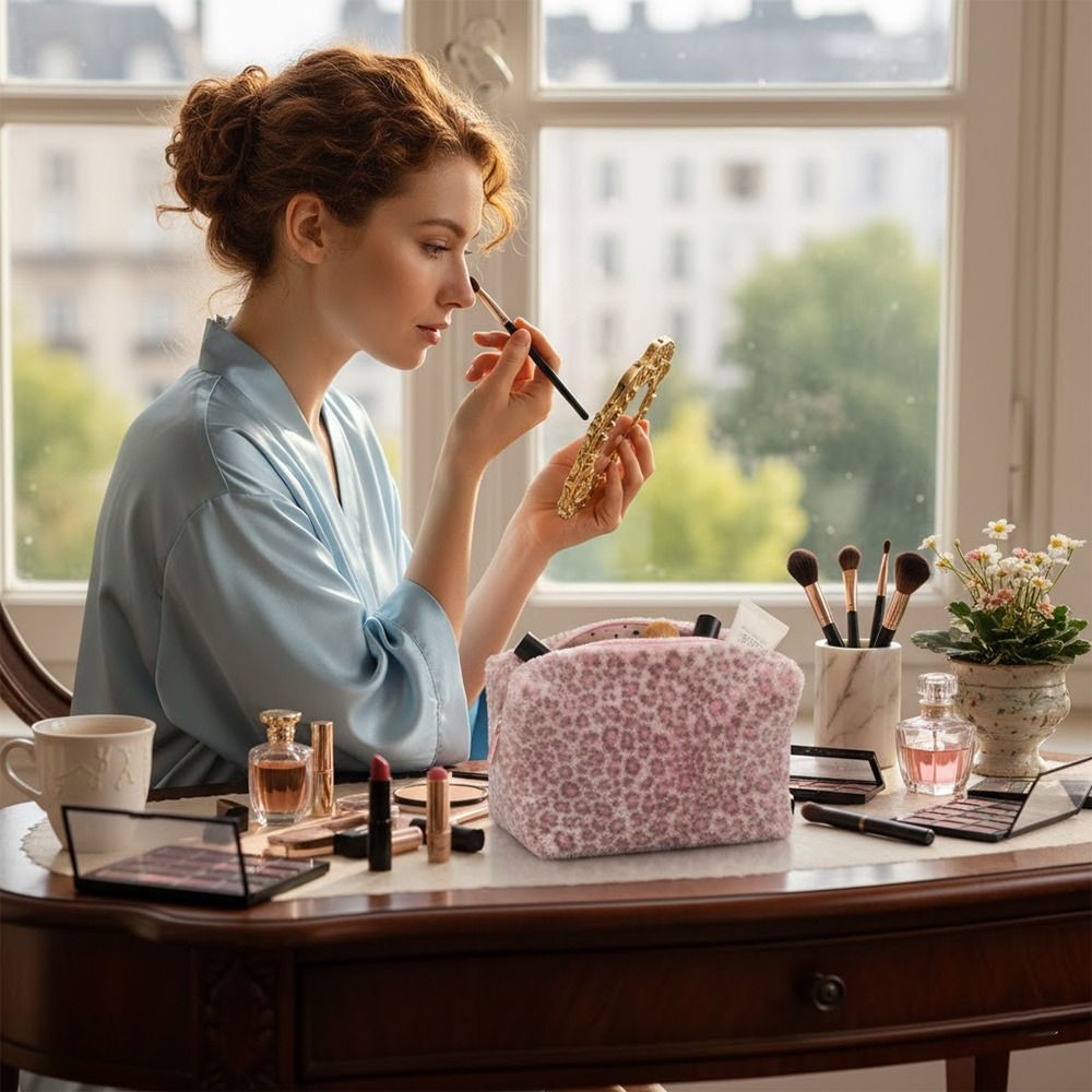 Durable Fuzzy Makeup Bag Leopa - đánh giá và giá Cosmetic Bags