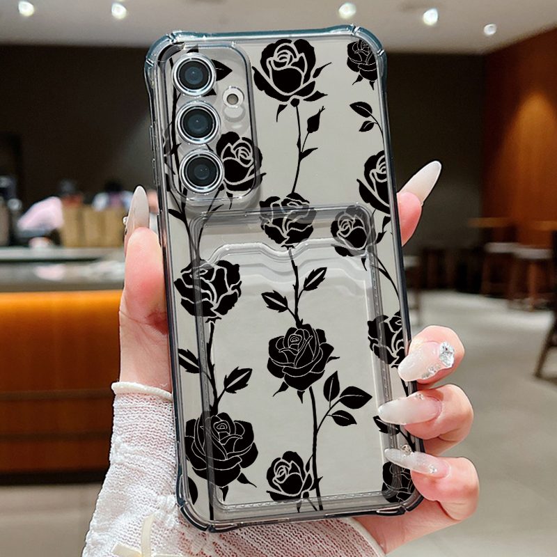 Black Rose Pattern Card Bag Wa - đánh giá và giá Wallets