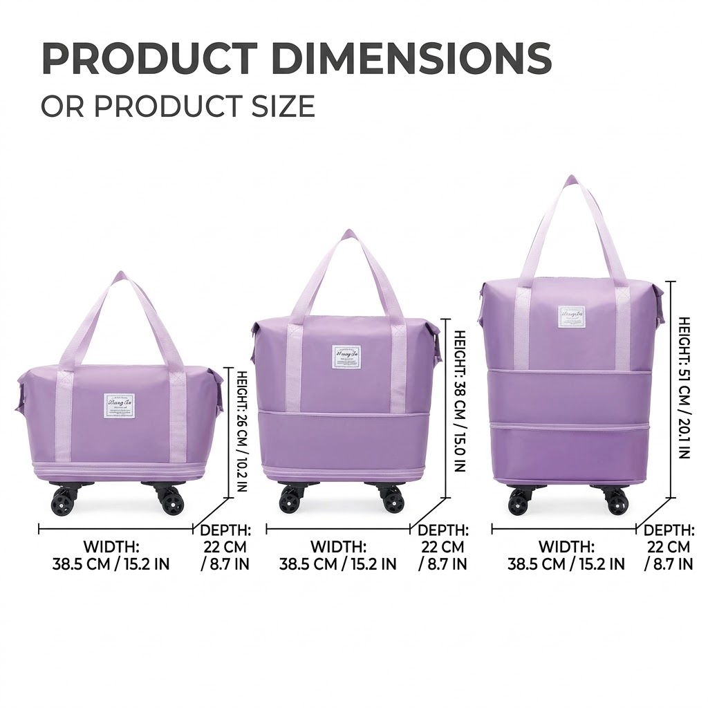Travel Rolling Duffel Bag, Rem - đánh giá và giá Foldable Rolling Luggage Bag