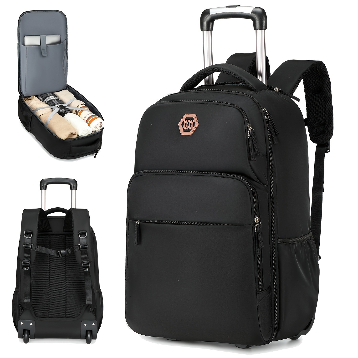 40L Rolling Laptop Backpack Bu - đánh giá và giá Foldable Rolling Luggage Bag