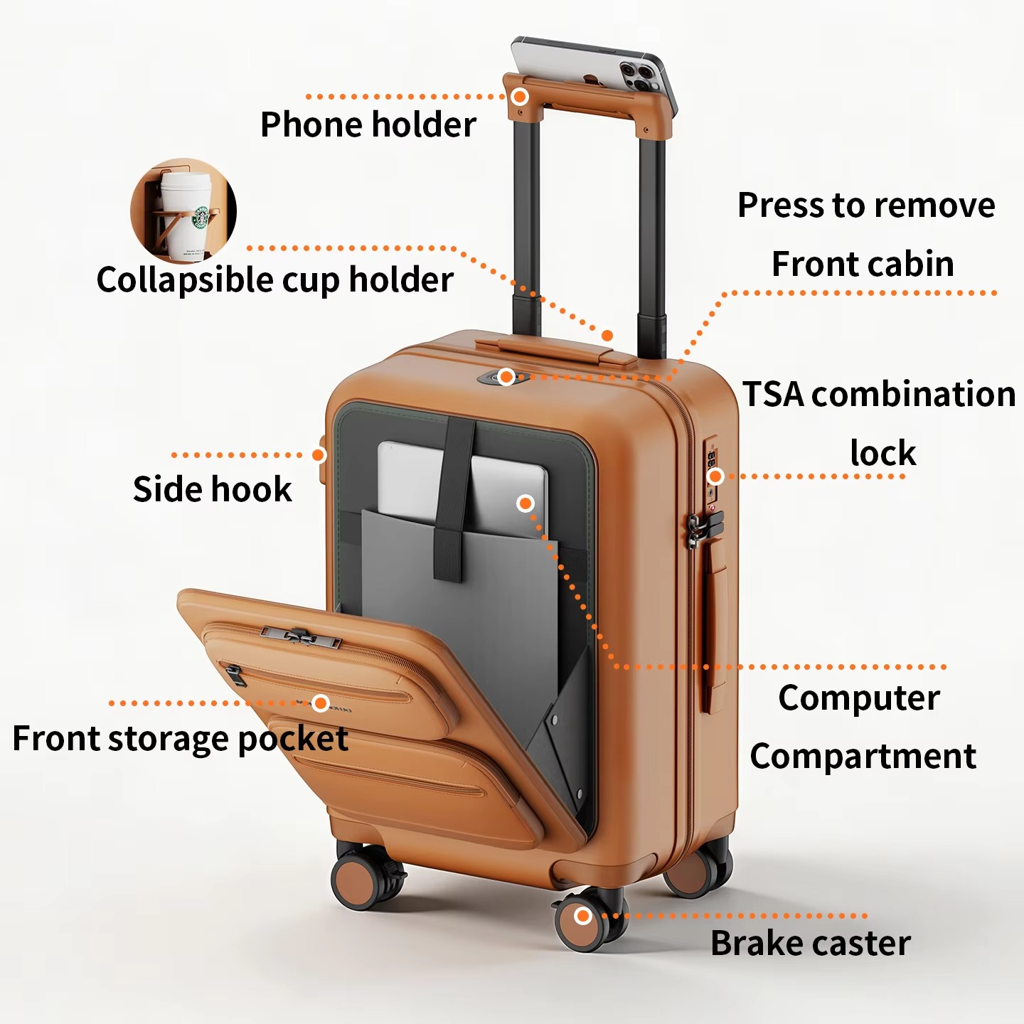 Rolling Luggage with Removable - đánh giá và giá Spinner Wheel Rolling Suitcase 20 Inch