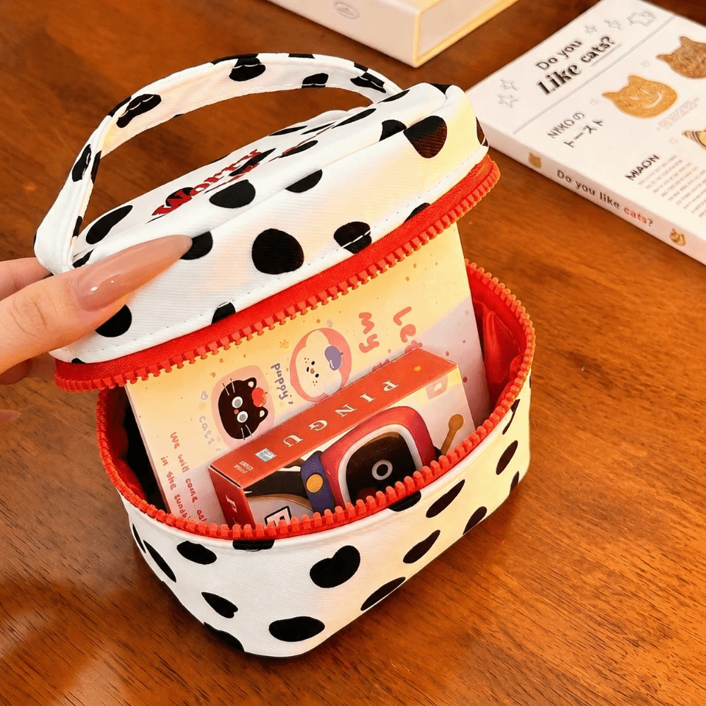 Portable Polka Dot Makeup Bag  - đánh giá và giá Cosmetic Bags