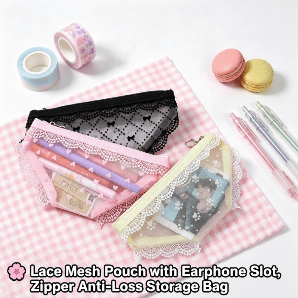 Cute Lace Mesh Storage Pouch B - đánh giá và giá Cosmetic Bags