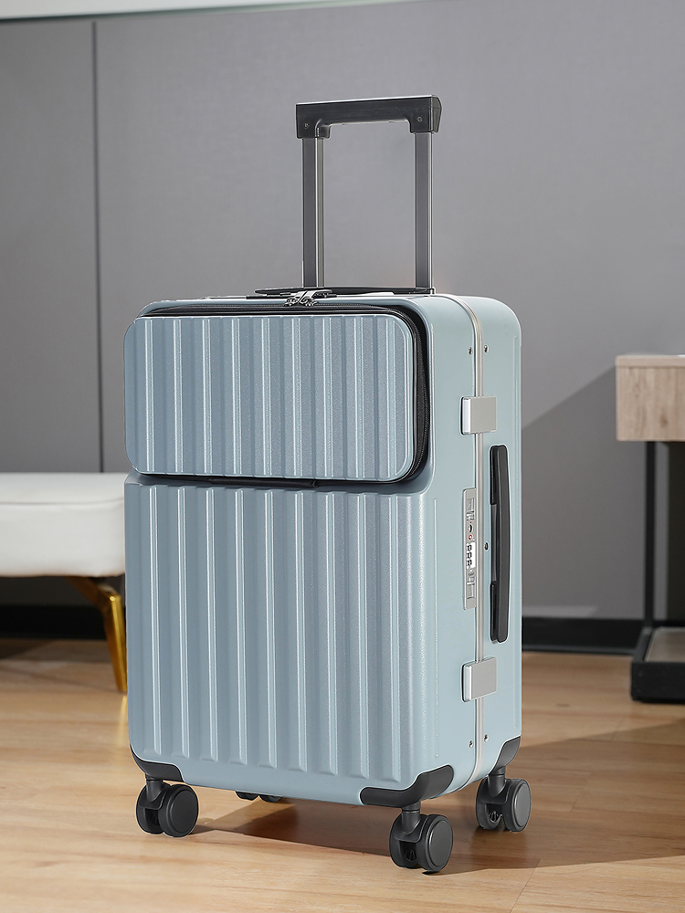 Front Laptop Pocket Suitcase C - đánh giá và giá Aluminum Frame Carry On Luggage